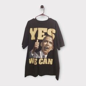 New Generation Metal President Obama YES We Can Speece Graphic T-Shirt XL